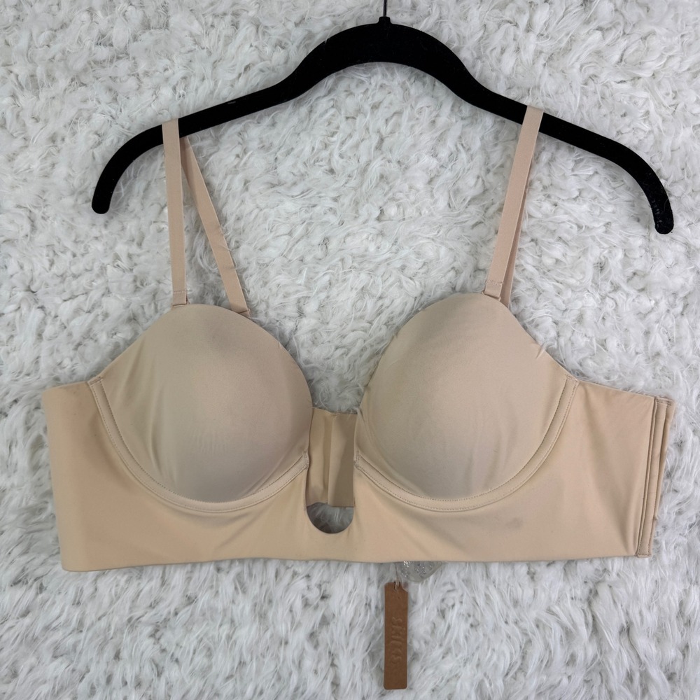 SKIMS Deep‎ Plunge Shapewear Strapless Bra Nude Sand Plus Size 3X NWD Underwire